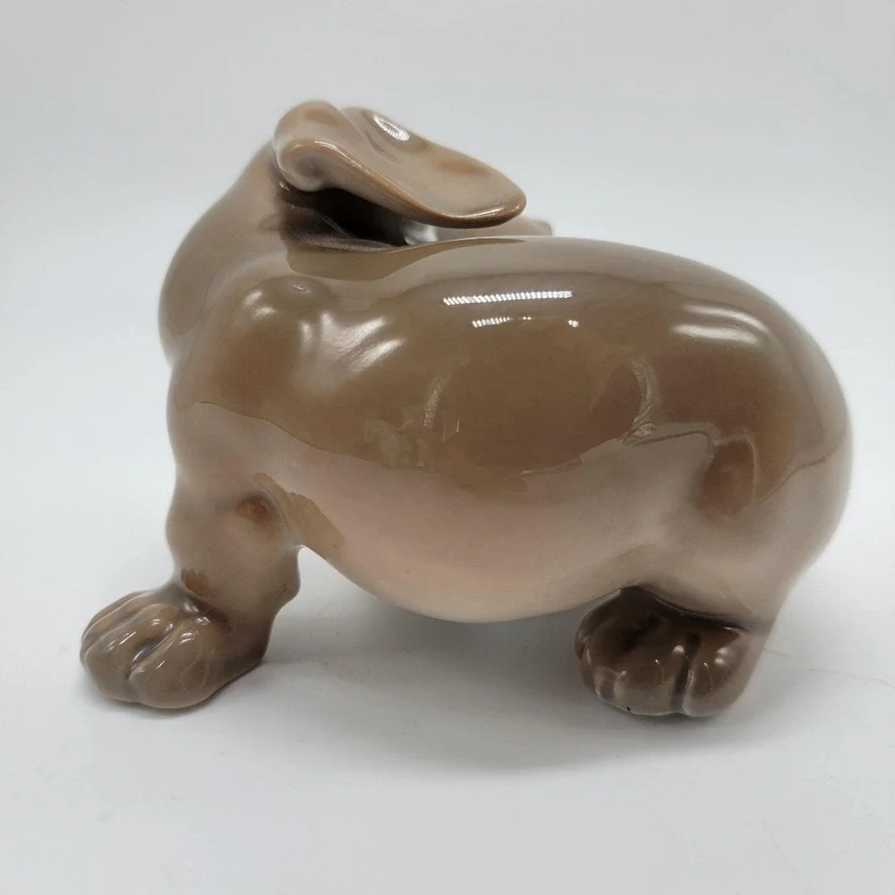 Royal Copenhagen 1407 / 1408 Dachshund Puppy Dogs Figurines Set Porcelain No Box